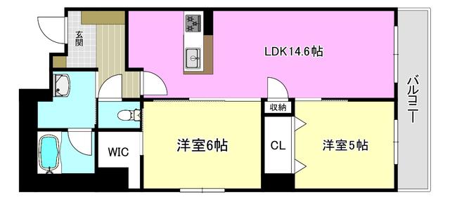 雅 シャーメゾン(2LDK/2階)の間取り写真