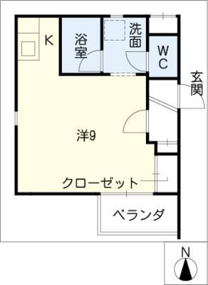 レジデンスカサブランカ(ワンルーム/3階)の間取り写真