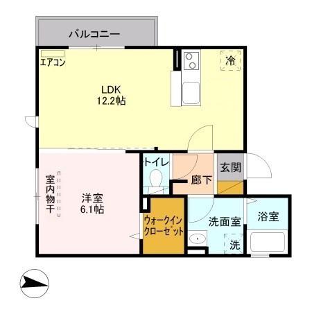 クラインハイム越谷 B(1LDK/3階)の間取り写真