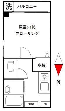 シティハイツ菊川(1K/3階)の間取り写真