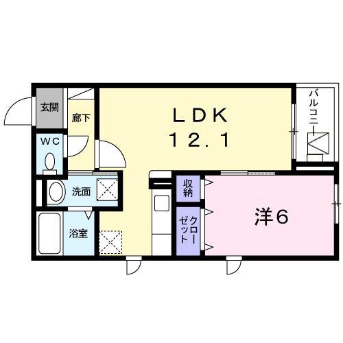 TSキューブツー(1LDK/2階)の間取り写真
