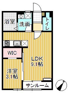 プリマヴェーラI(1LDK/1階)の間取り写真