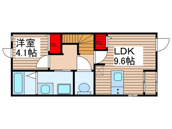 LUMINOUS SOLARE(1LDK/2階)の間取り写真