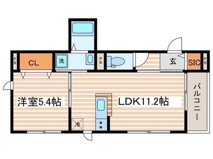 GRAND ESPOIR(1LDK/1階)の間取り写真