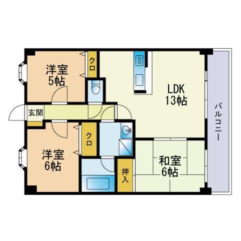 トーソンビル(3LDK/7階)の間取り写真