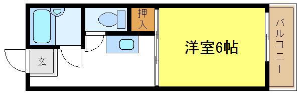 コスモハイツ出戸(1K/1階)の間取り写真
