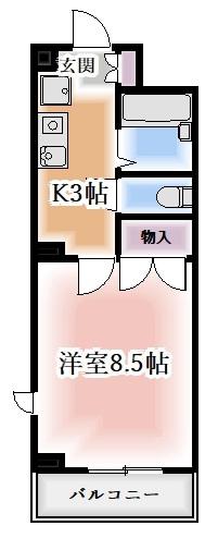 グレーシアス・川名(1K/5階)の間取り写真