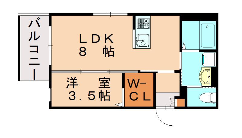 ROBOT HOME 吉塚(1LDK/2階)の間取り写真