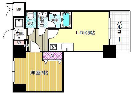 アルグラッド・福島ウエスト(1LDK/6階)の間取り写真