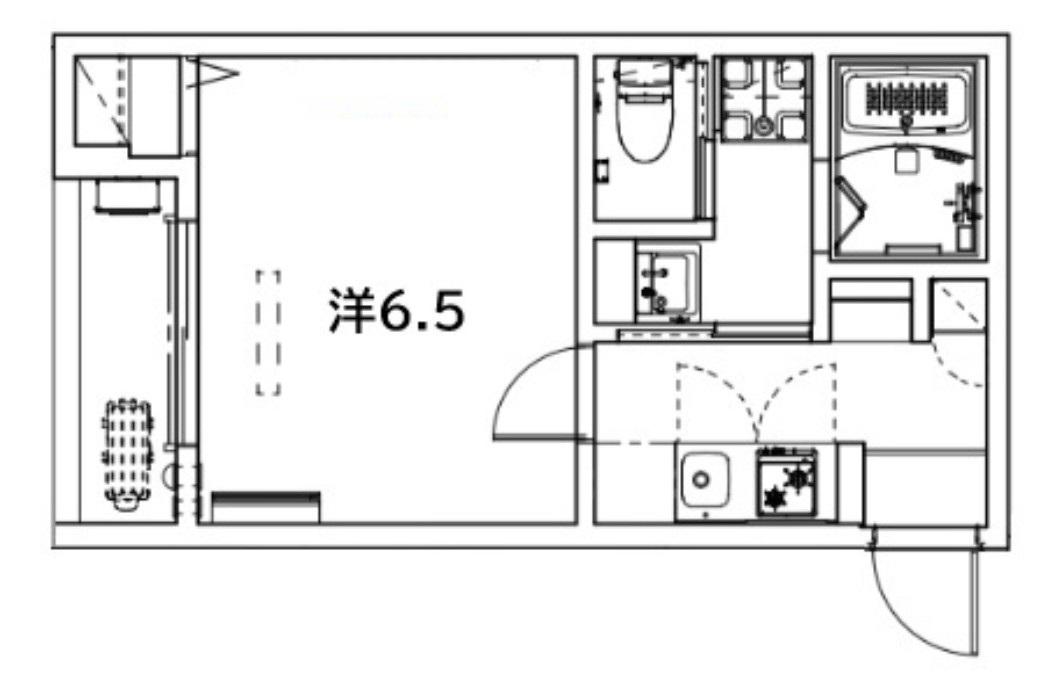 LE DE LA MAIN ELEVEE HIGASHIURAWA(1K/1階)の間取り写真