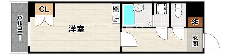 博多Vビル(ワンルーム/2階)の間取り写真