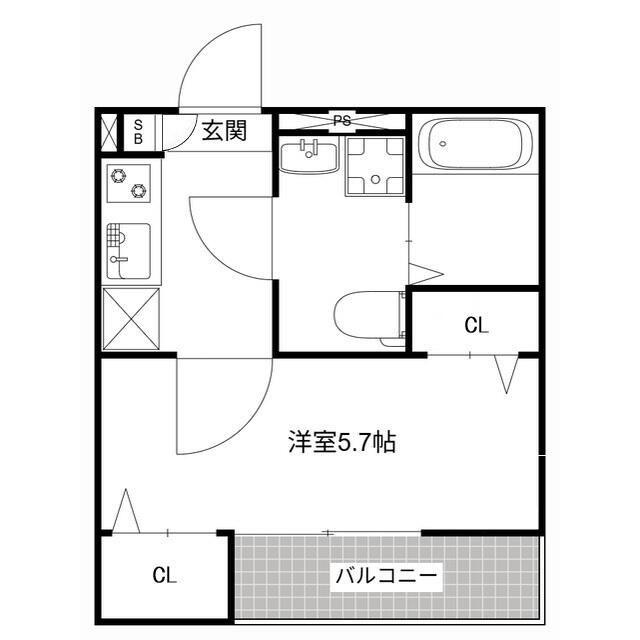 MQUARTO新座II(1K/2階)の間取り写真