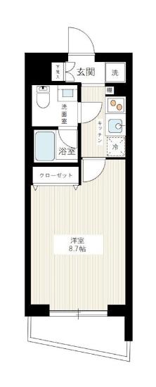 AZEST新桜台(1K/3階)の間取り写真