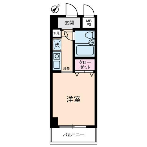 アムス川崎(ワンルーム/6階)の間取り写真