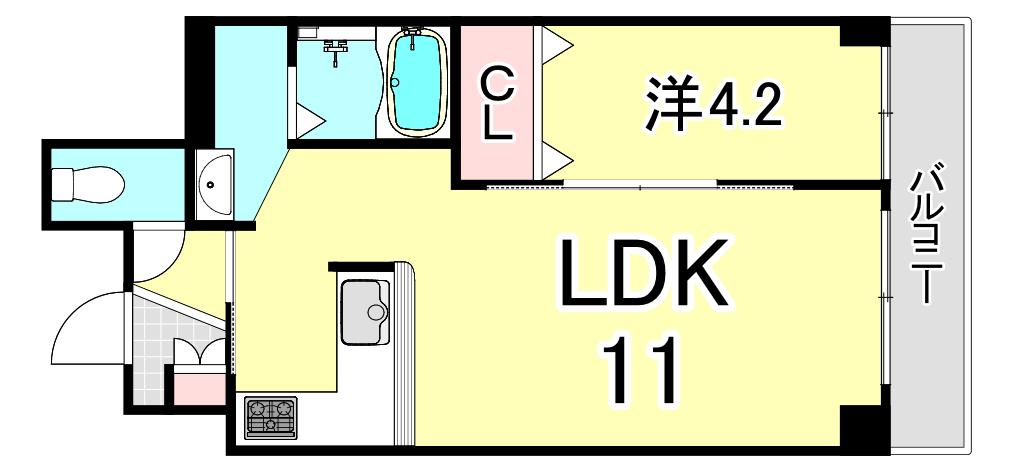 ジョイフルハイツ五番館(1LDK/3階)の間取り写真