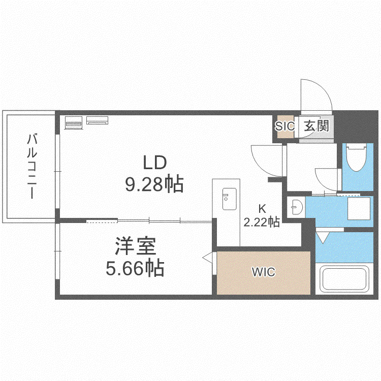 EFFECT北15条(1LDK/5階)の間取り写真