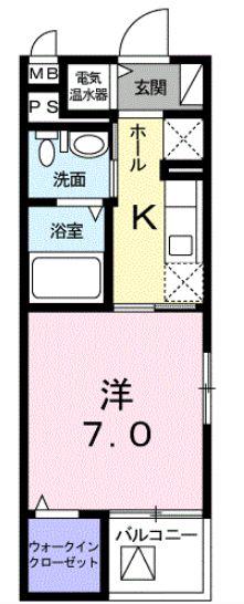 MI.TOKIWA(1K/2階)の間取り写真