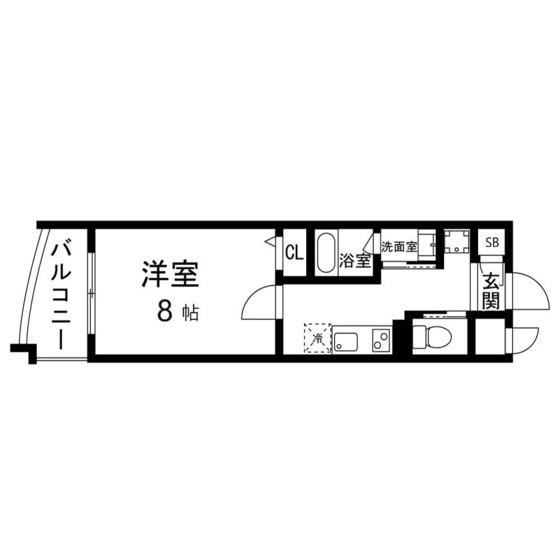 ラシャス柏木(1K/3階)の間取り写真