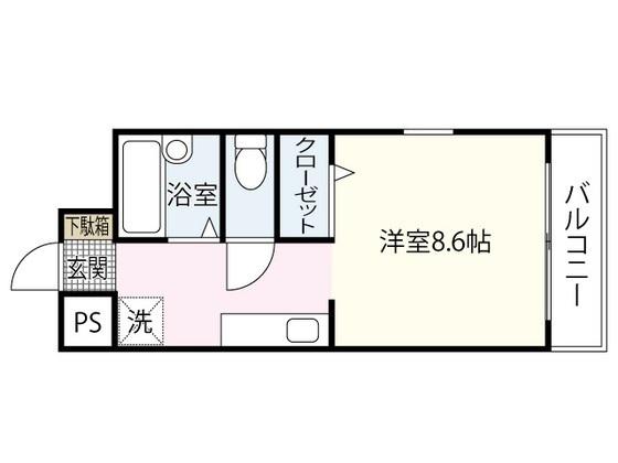パティオ東荒神(ワンルーム/5階)の間取り写真
