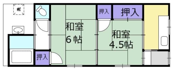 鴻池町2丁目文化(2K/1階)の間取り写真