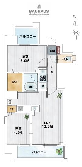 BAUHAUS鶴見公園 NO.33(2LDK/9階)の間取り写真