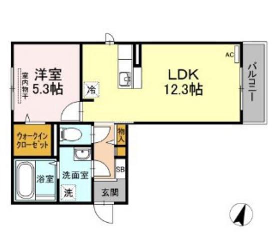 メナージュ(1LDK/3階)の間取り写真