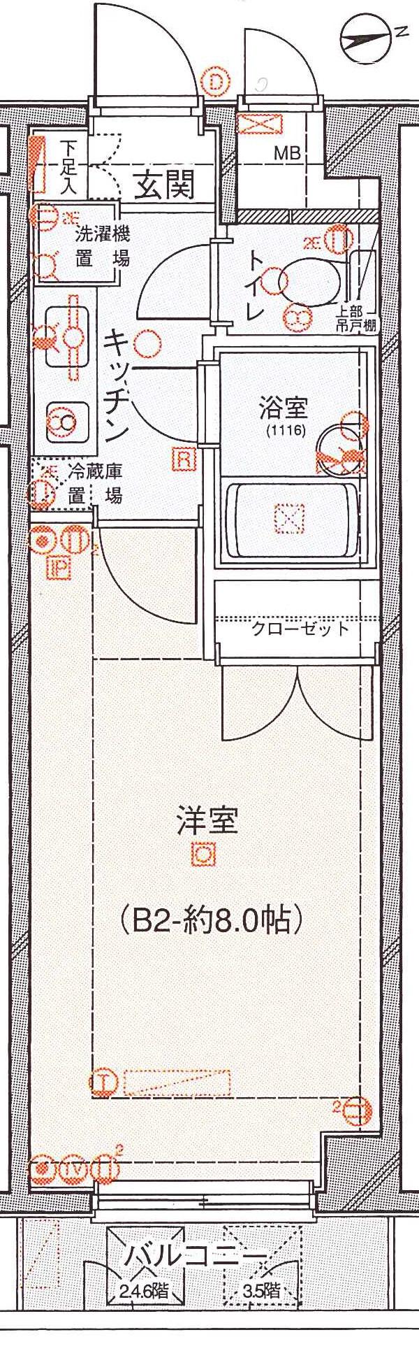 メインステージ永福町(1K/5階)の間取り写真