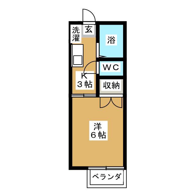 プレジール鏑木(1K/1階)の間取り写真