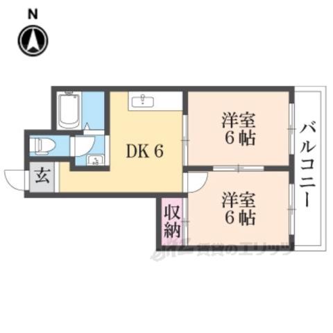サイレンスハイム(2DK/2階)の間取り写真