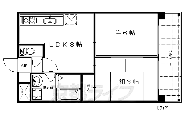 エクセレント373(2LDK/1階)の間取り写真