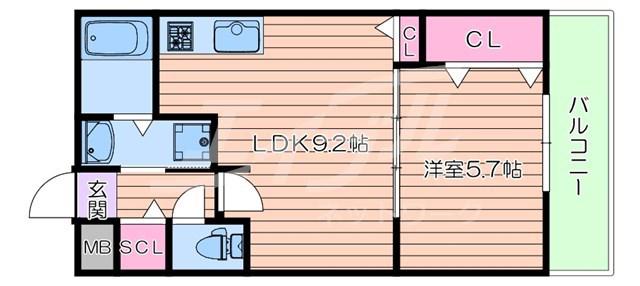 MAISON.CHOUCHOU(1LDK/2階)の間取り写真