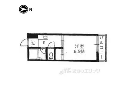 サンヴェール上高野(1K/2階)の間取り写真