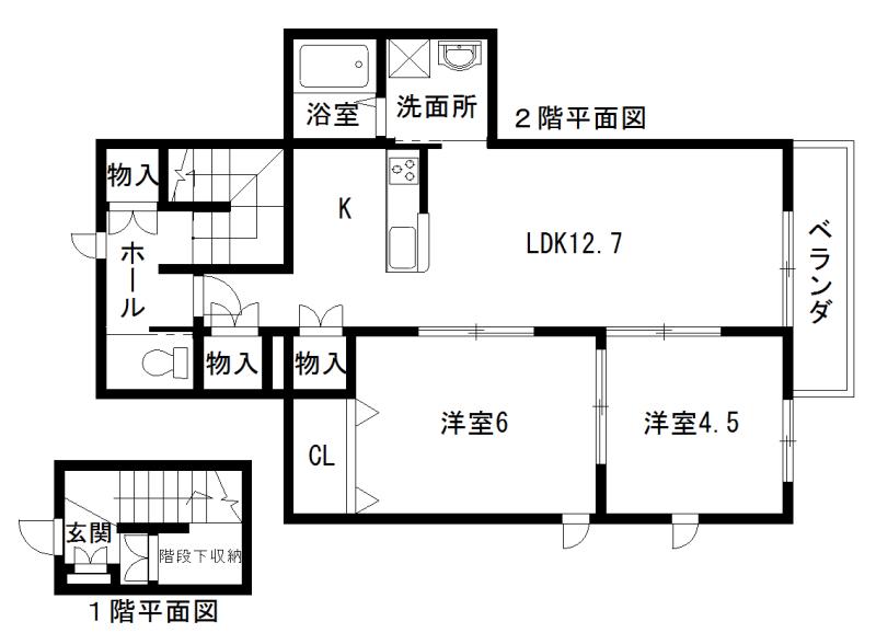 メゾンエルドォレ(2LDK/2階)の間取り写真