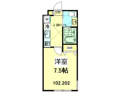 グランメゾン(1K/2階)の間取り写真