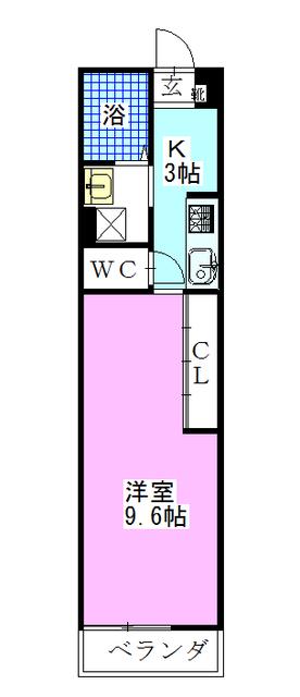 リブリ AITSUNE(1K/2階)の間取り写真