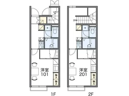レオパレスひとみ(1K/1階)の間取り写真
