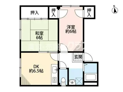 下谷ビル(2DK/3階)の間取り写真