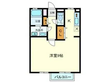 リジョンロード加茂川(1K/1階)の間取り写真