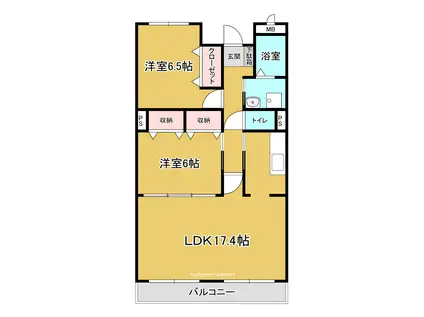 フィオーレ(2LDK/3階)の間取り写真