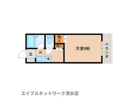 ビグストーンIII(1K/2階)の間取り写真