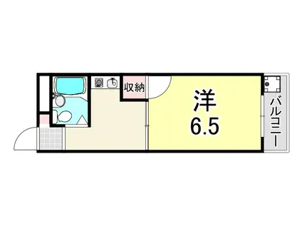 コンフォート南塚口PARTI(1K/5階)の間取り写真