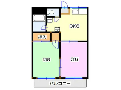田平ハイツA(2DK/2階)の間取り写真