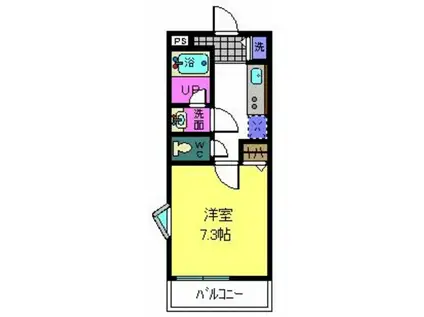 ベルドミール末広III番館(1K/2階)の間取り写真
