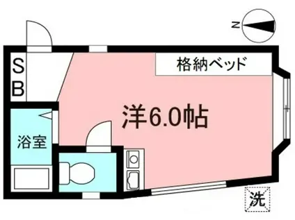 ハイツフィールドI(ワンルーム/1階)の間取り写真