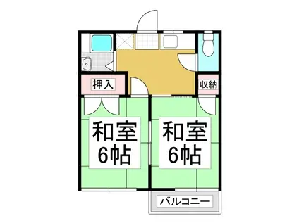 リバーサイド駒沢(2K/2階)の間取り写真