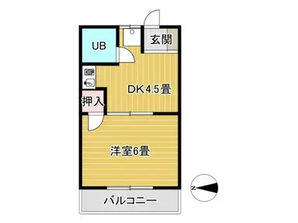 コーポ広沢(1DK/2階)の間取り写真