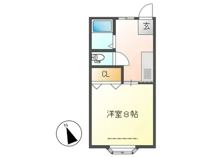 第二 アーバンハイム下山(1K/1階)の間取り写真