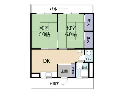 富士中前マンション(2DK/3階)の間取り写真