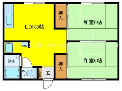 藤井第1マンション(2DK/3階)の間取り写真