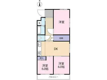 吉原中央マンション(3DK/4階)の間取り写真